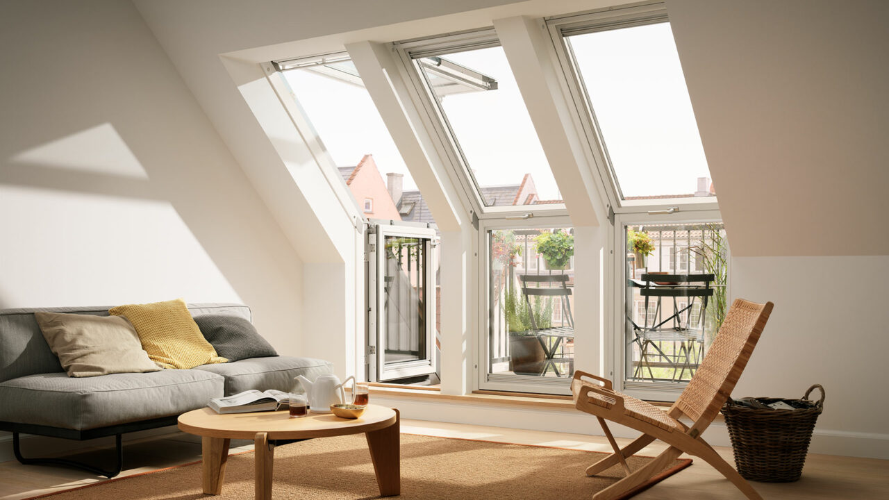 Dachbodenausbau Wohnraum Velux Fenster